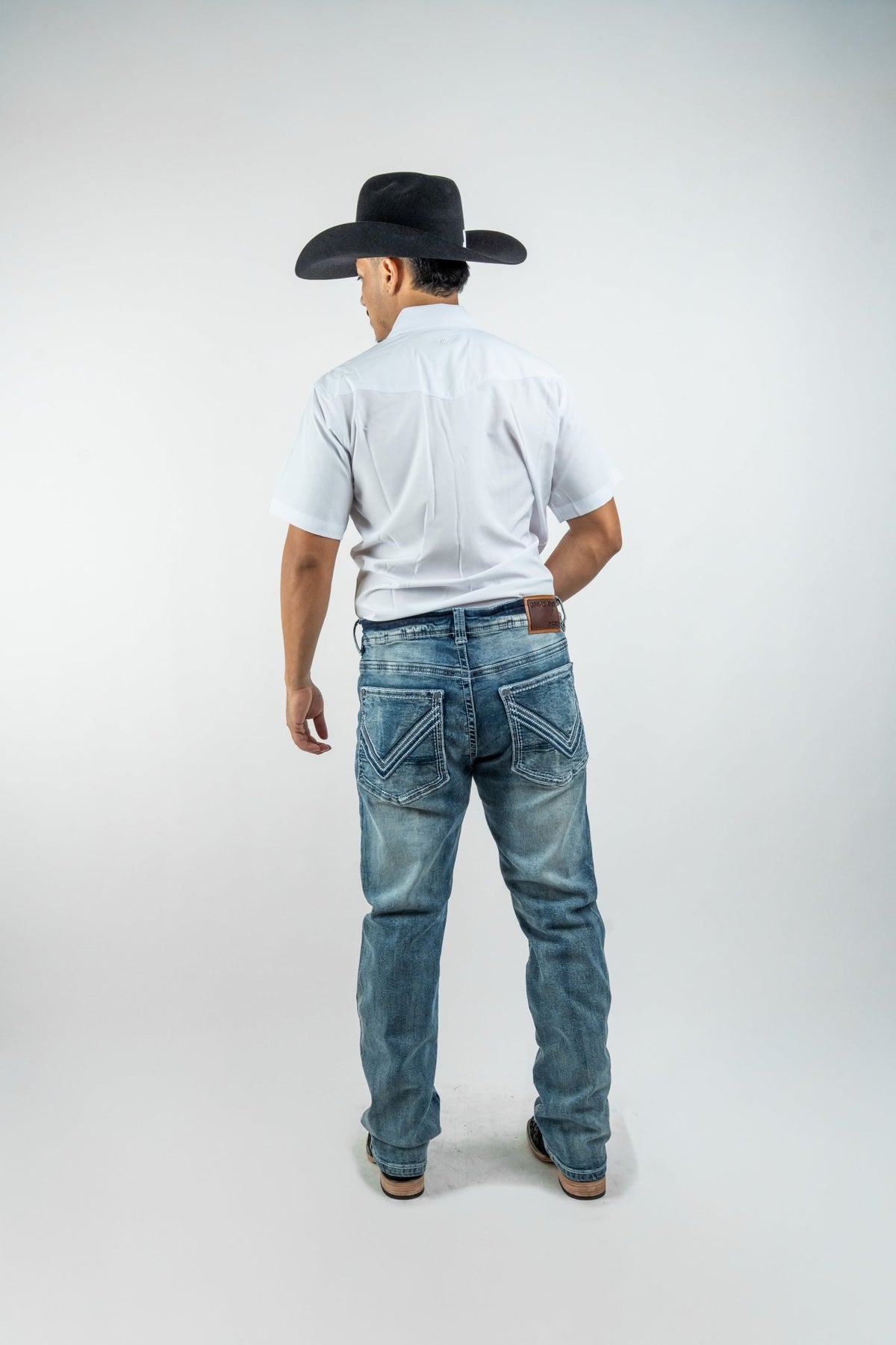 Men's Western Boot Cut Light Blue Denim Jeans (RS-017) - Gomez Western Wear