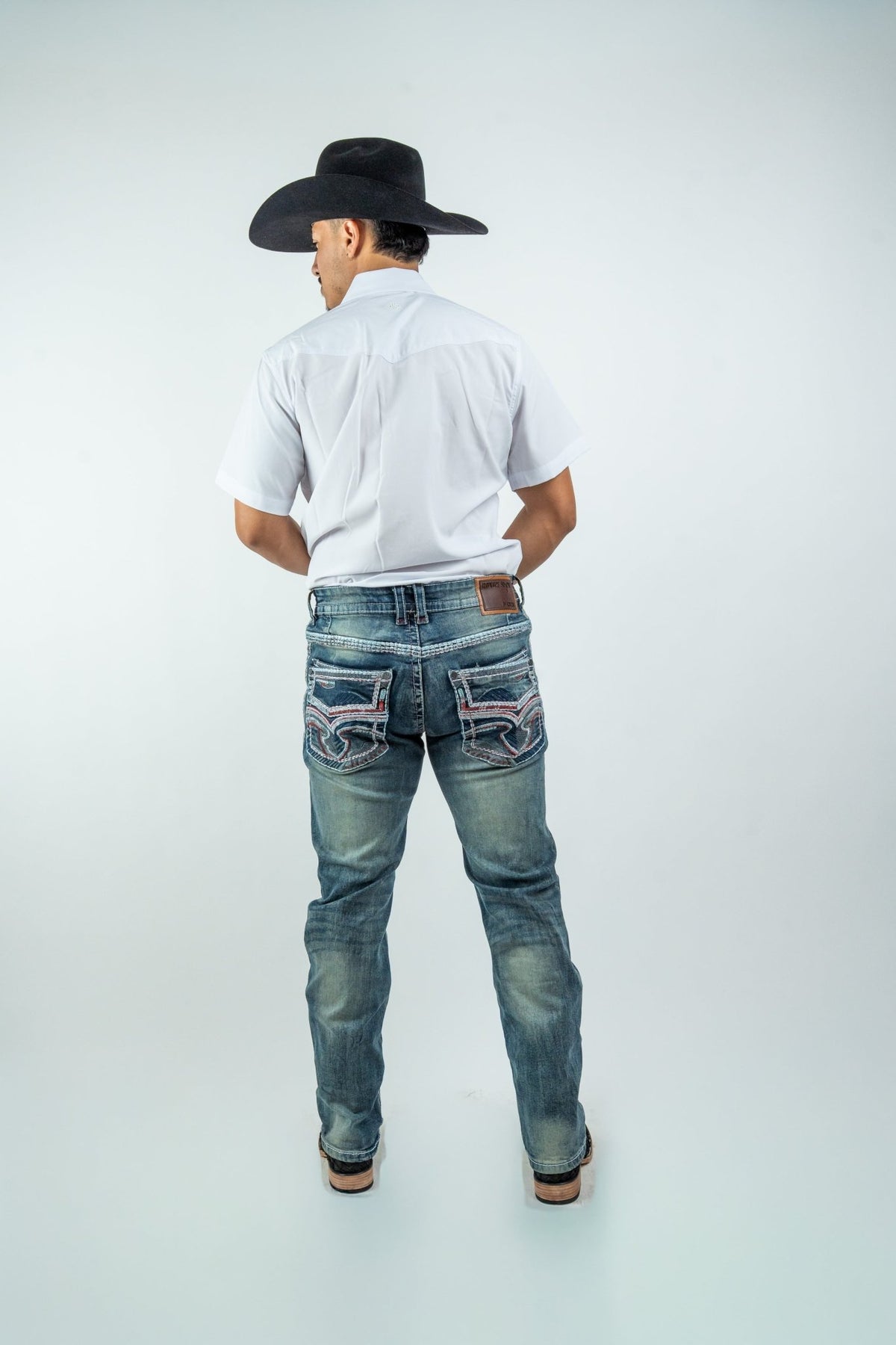 Men's Western Boot Cut Light Wash Denim Jeans (RS-016) - Gomez Western Wear