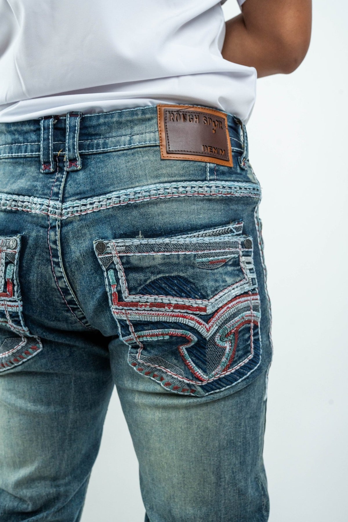 Men's Western Boot Cut Light Wash Denim Jeans (RS-016) - Gomez Western Wear