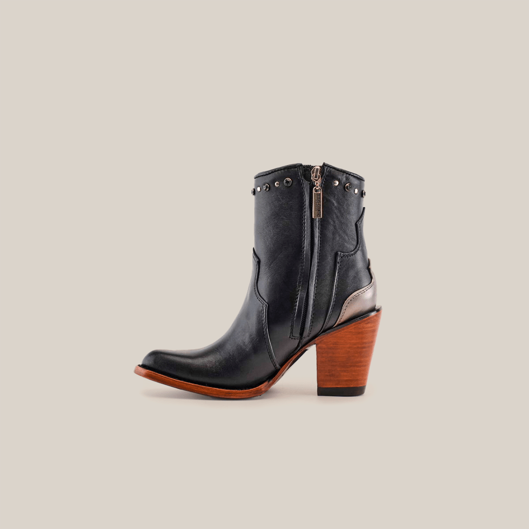Milan Chains Bootie Black - J Toe - Gomez Western Wear
