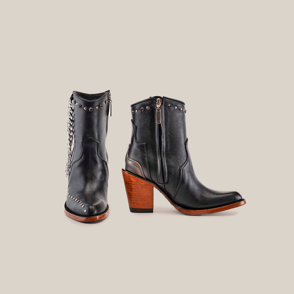 Milan Chains Bootie Black - J Toe - Gomez Western Wear