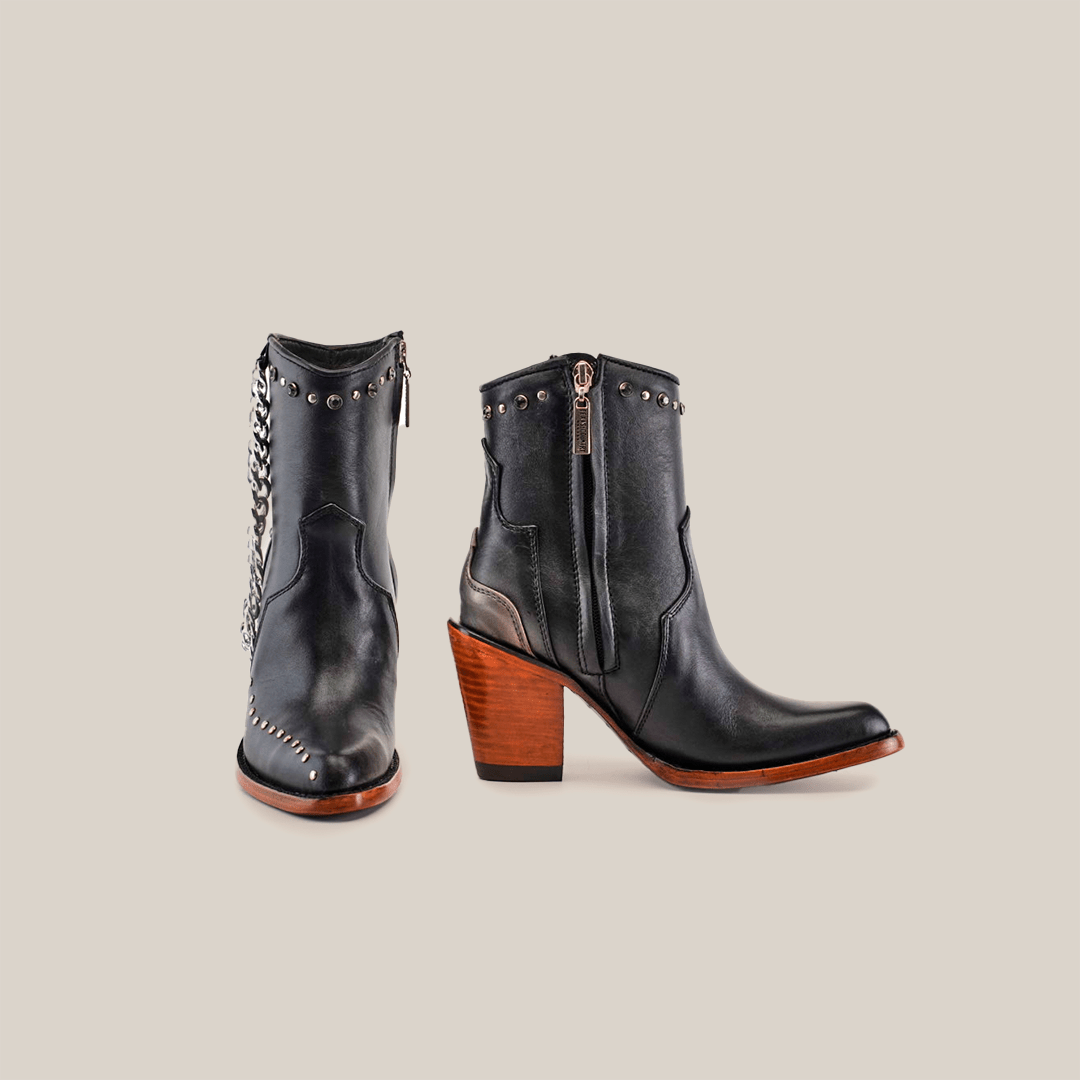 Milan Chains Bootie Black - J Toe - Gomez Western Wear