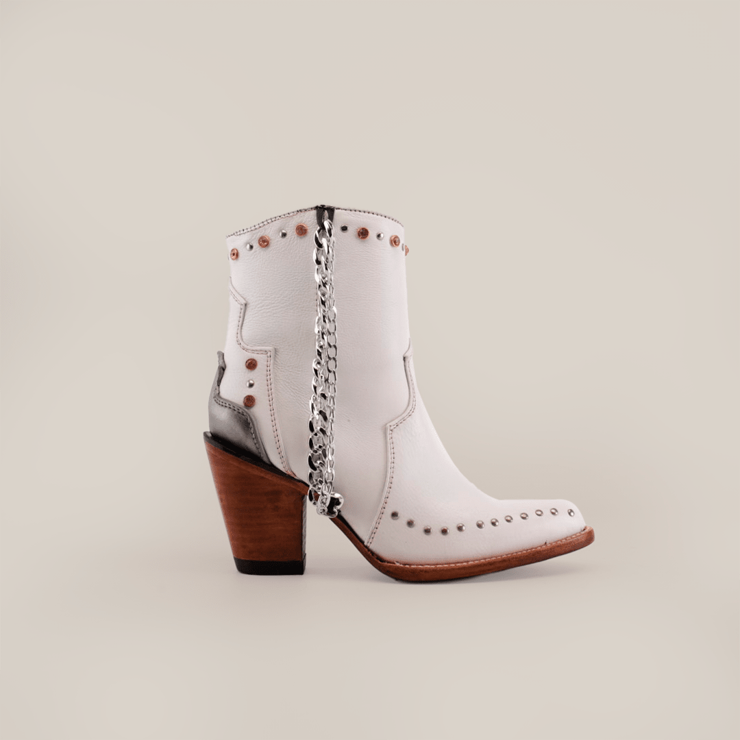 Milan Chains Bootie Frost White - J Toe - Gomez Western Wear