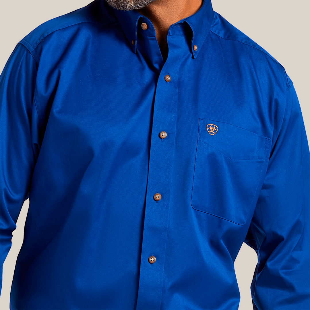 MNS SOLID TWILL CLSC LS SHRT ULTRAMRINE 10006660 - Gomez Western Wear