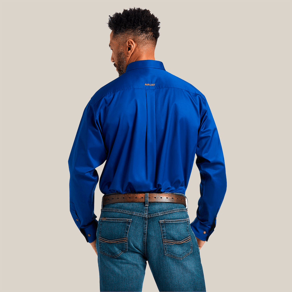 MNS SOLID TWILL CLSC LS SHRT ULTRAMRINE 10006660 - Gomez Western Wear