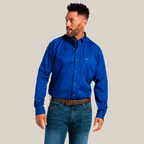 MNS SOLID TWILL CLSC LS SHRT ULTRAMRINE 10006660 - Gomez Western Wear