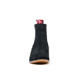 Nubuck Black Ankle Boots - Round Toe (E800) - Gomez Western Wear