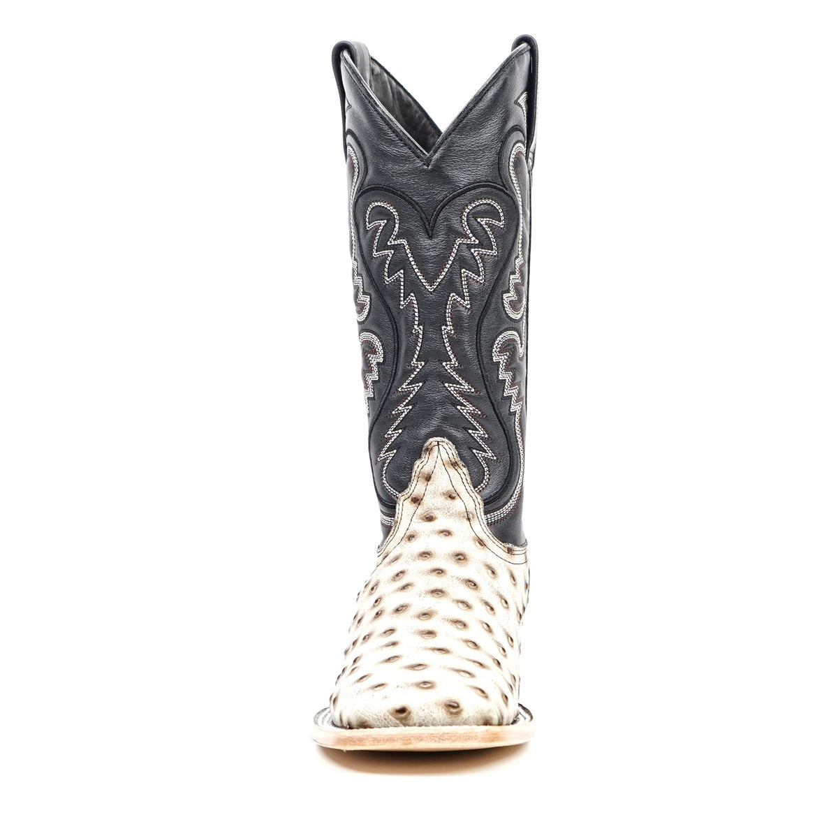 Ostrich Bone Cowboy Boots - Embossed Leather - Square Toe (E424) - Gomez Western Wear