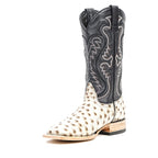 Ostrich Bone Cowboy Boots - Embossed Leather - Square Toe (E424) - Gomez Western Wear