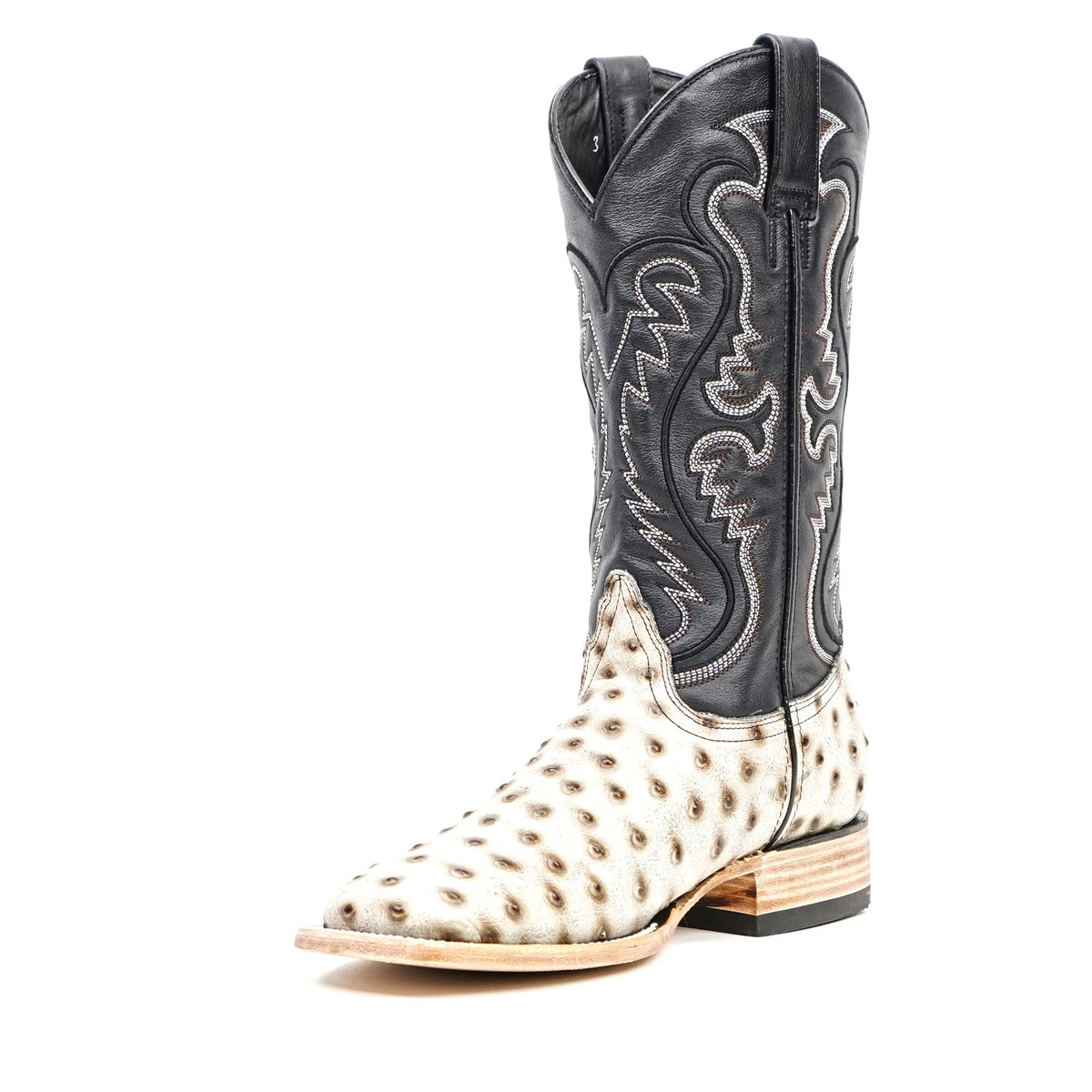 Ostrich Bone Cowboy Boots - Embossed Leather - Square Toe (E424) - Gomez Western Wear