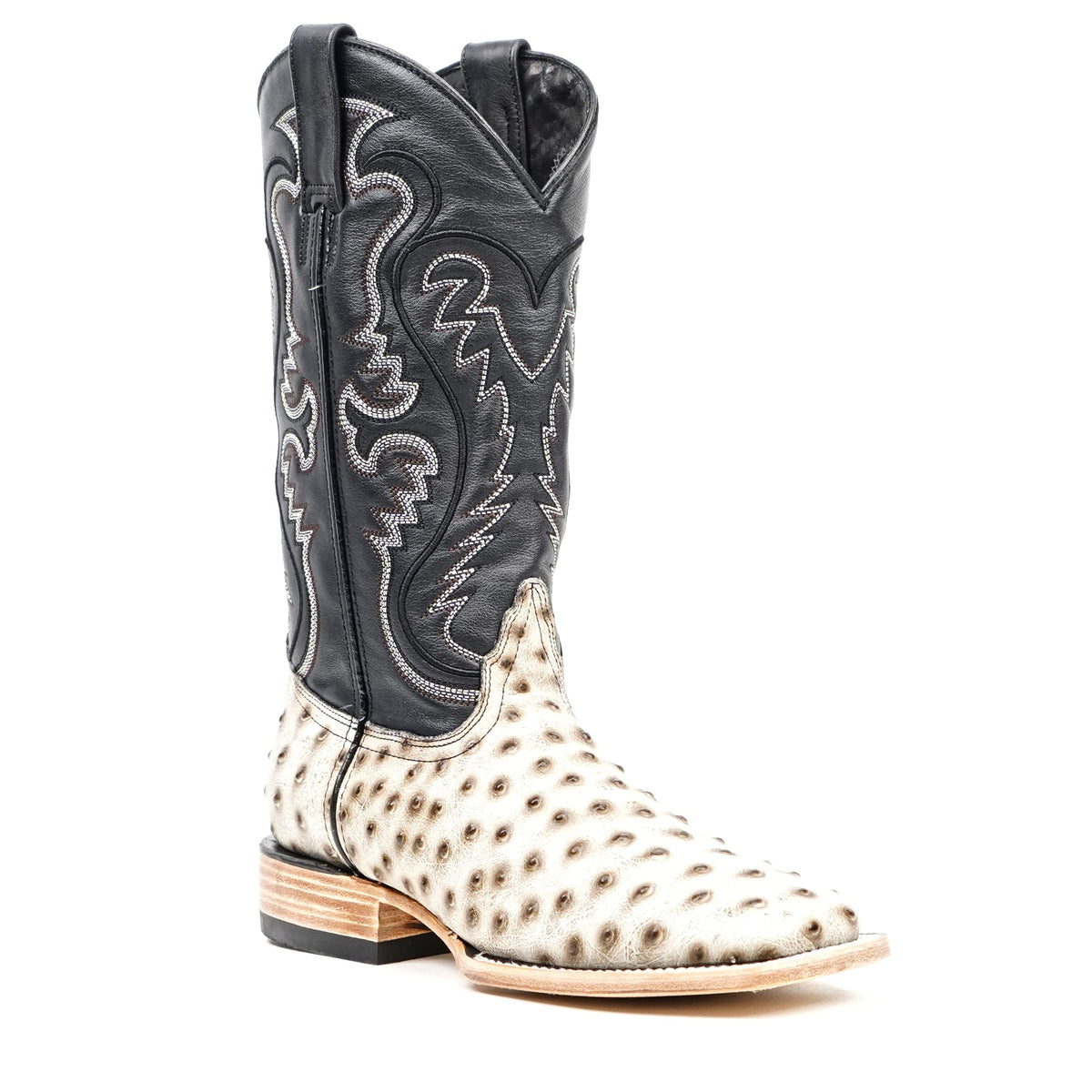 Ostrich Bone Cowboy Boots - Embossed Leather - Square Toe (E424) - Gomez Western Wear