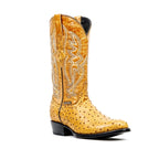 Ostrich Buttercup Boots - Embossed Leather - Round Toe (E436) - Gomez Western Wear