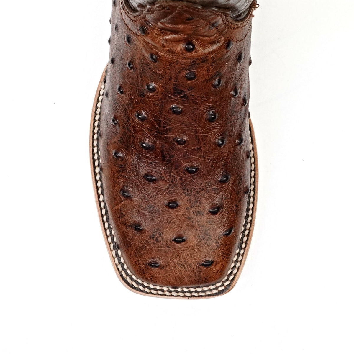 Ostrich Choco Boots (Youth) - Embossed Leather - Square Toe (E424) - Gomez Western Wear