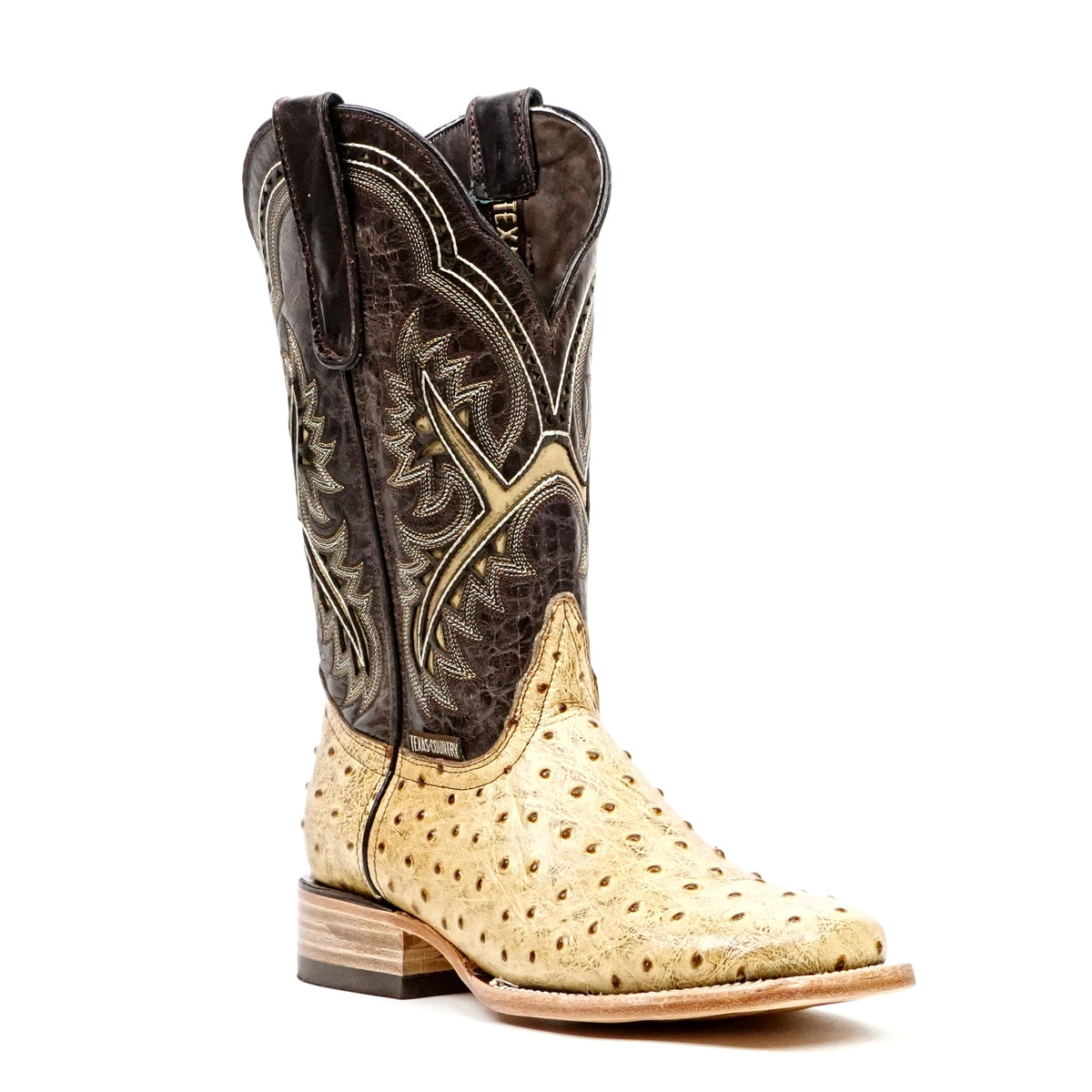 Ostrich Orix Cowboy Boots - Embossed Leather - Square Toe (E424) - Gomez Western Wear