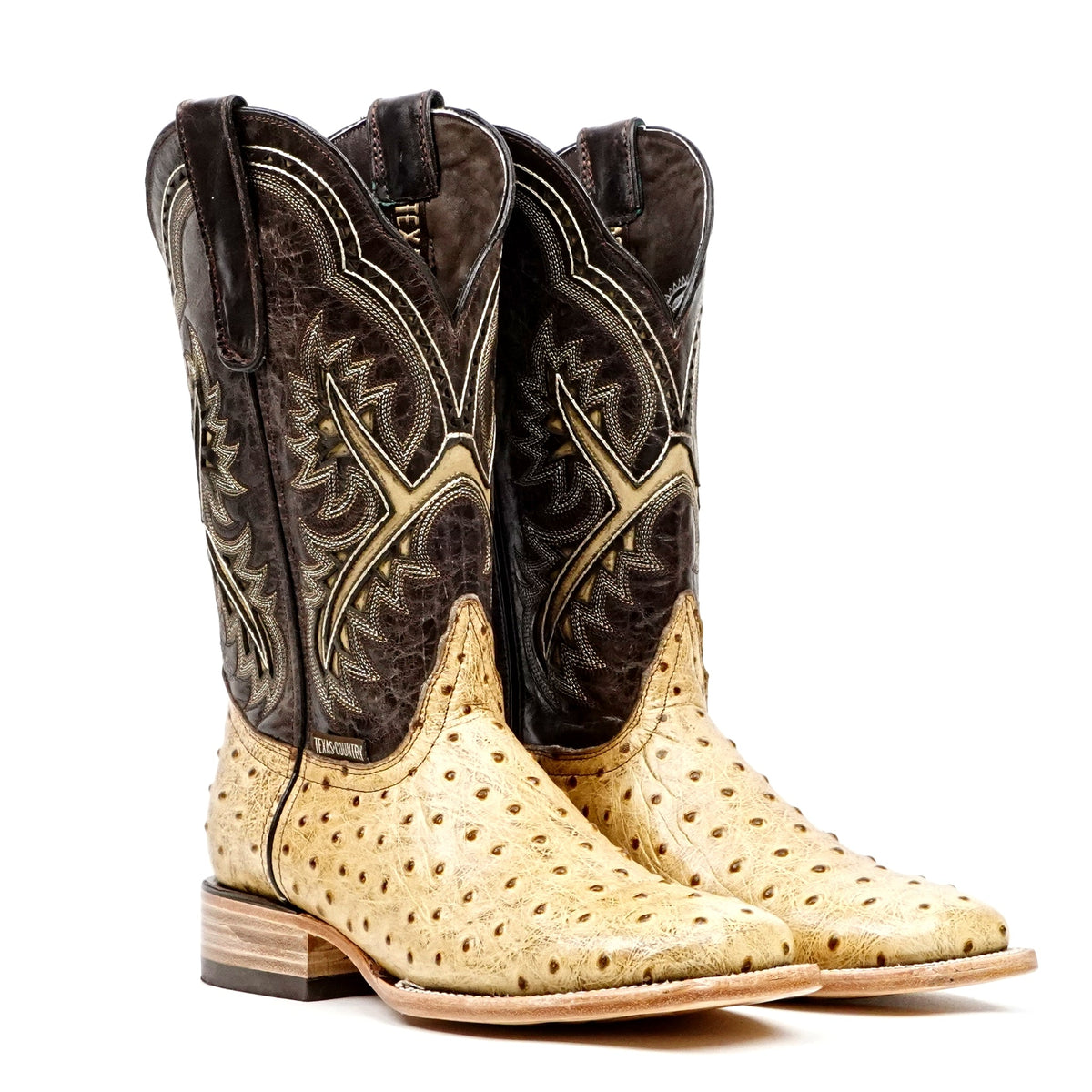 Ostrich Orix Cowboy Boots - Embossed Leather - Square Toe (E424) - Gomez Western Wear