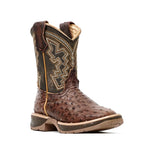 Ostrich Tobacco Kids Boots - Double-Density Sole - Square Toe - Gomez Western Wear