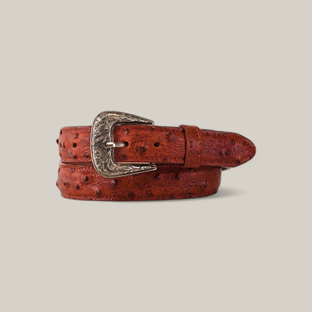 Ostrish Print Cogñac Belt - Texas Buckle - Kids - Gomez Western Wear