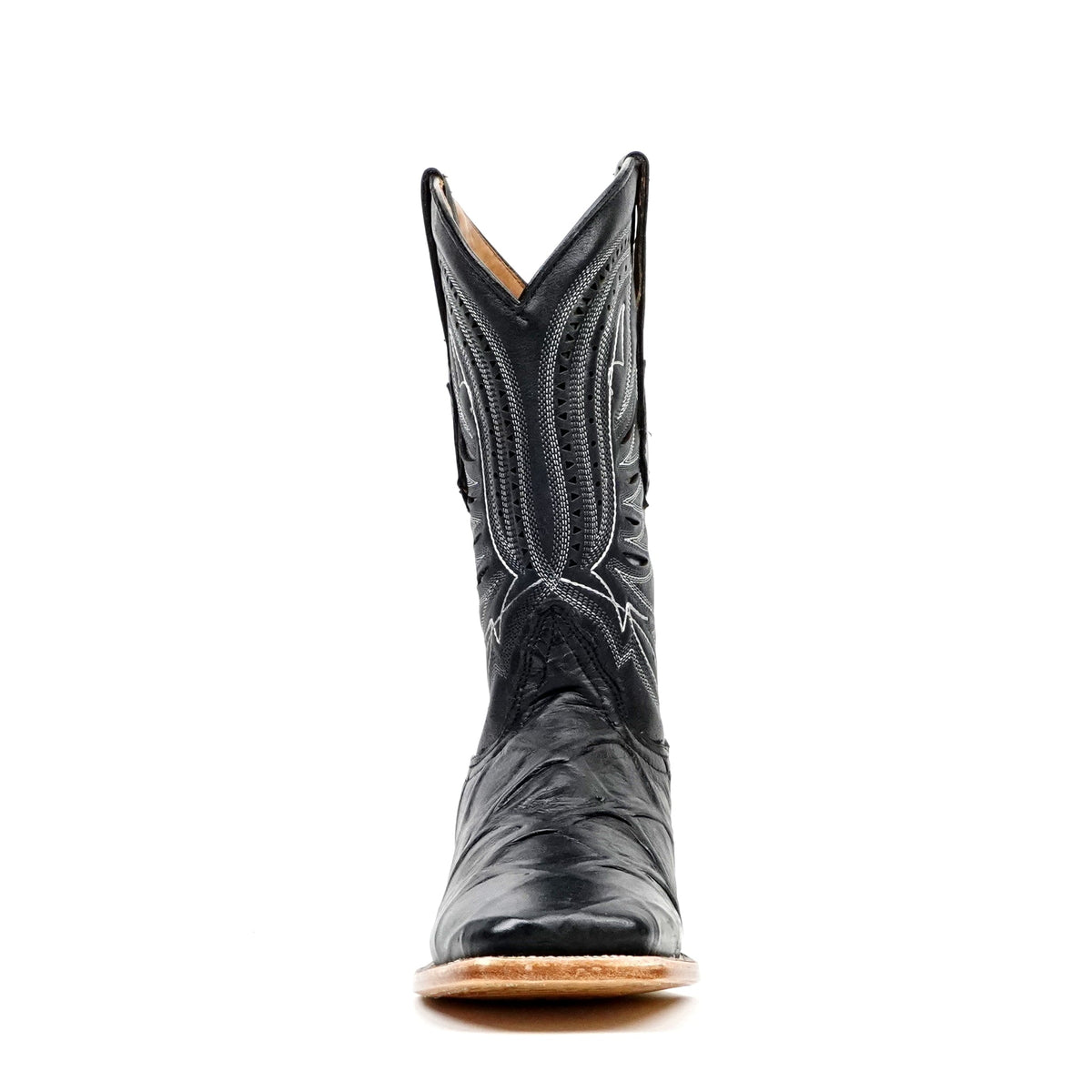 Pirarucu Black Boots - Embossed Leather - Square Toe (E687) - Gomez Western Wear