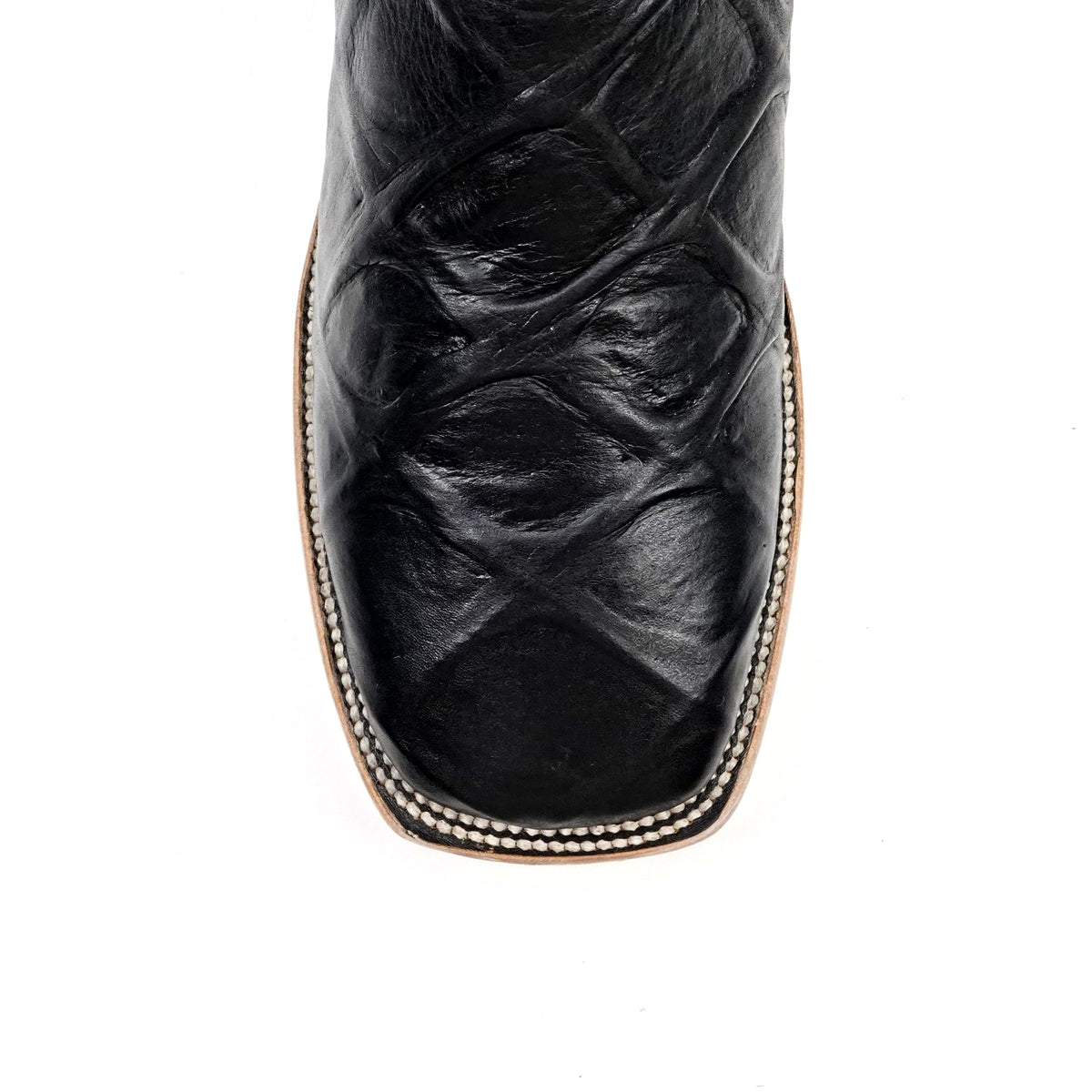 Pirarucu Black Boots - Embossed Leather - Square Toe (E687) - Gomez Western Wear