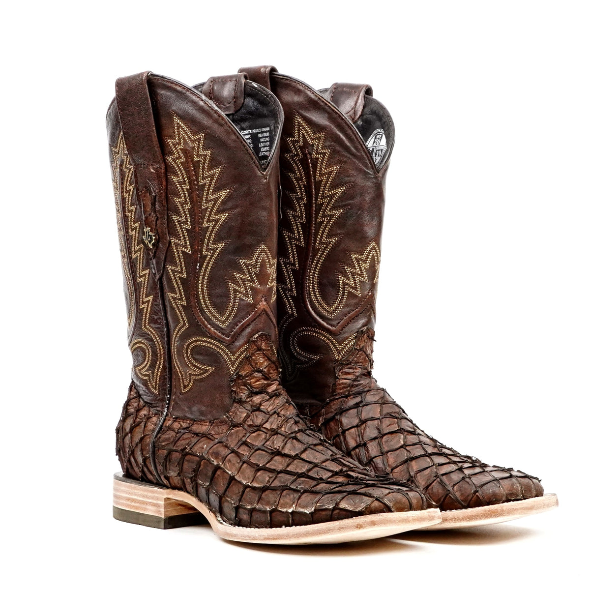 Pirarucu Fish Boots - Brown - Square Toe (PZ60 E.C.) - Gomez Western Wear