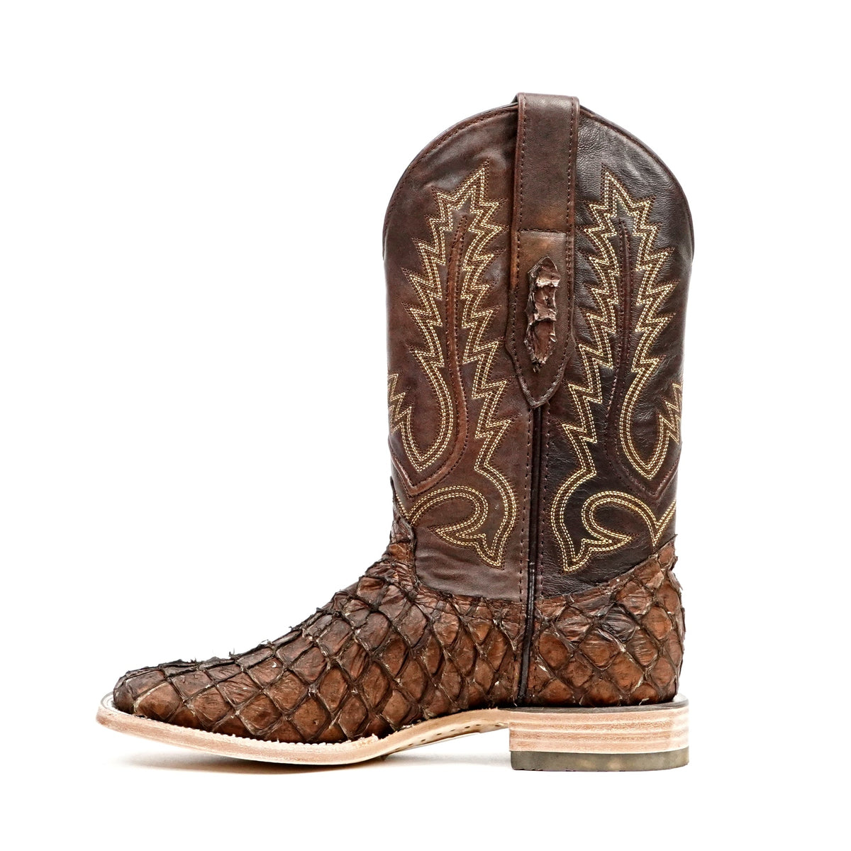 Pirarucu Fish Boots - Brown - Square Toe (PZ60 E.C.) - Gomez Western Wear
