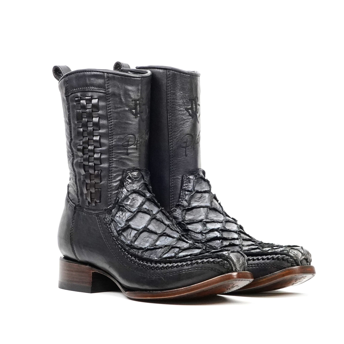Pirarucu Fish Newspaper Short Boots - Narrow Square Toe - Gomez Western Wear