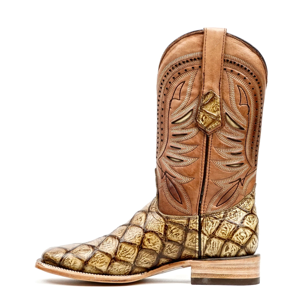 Pirarucu Orix Boots - Embossed Leather - Square Toe (E687) - Gomez Western Wear