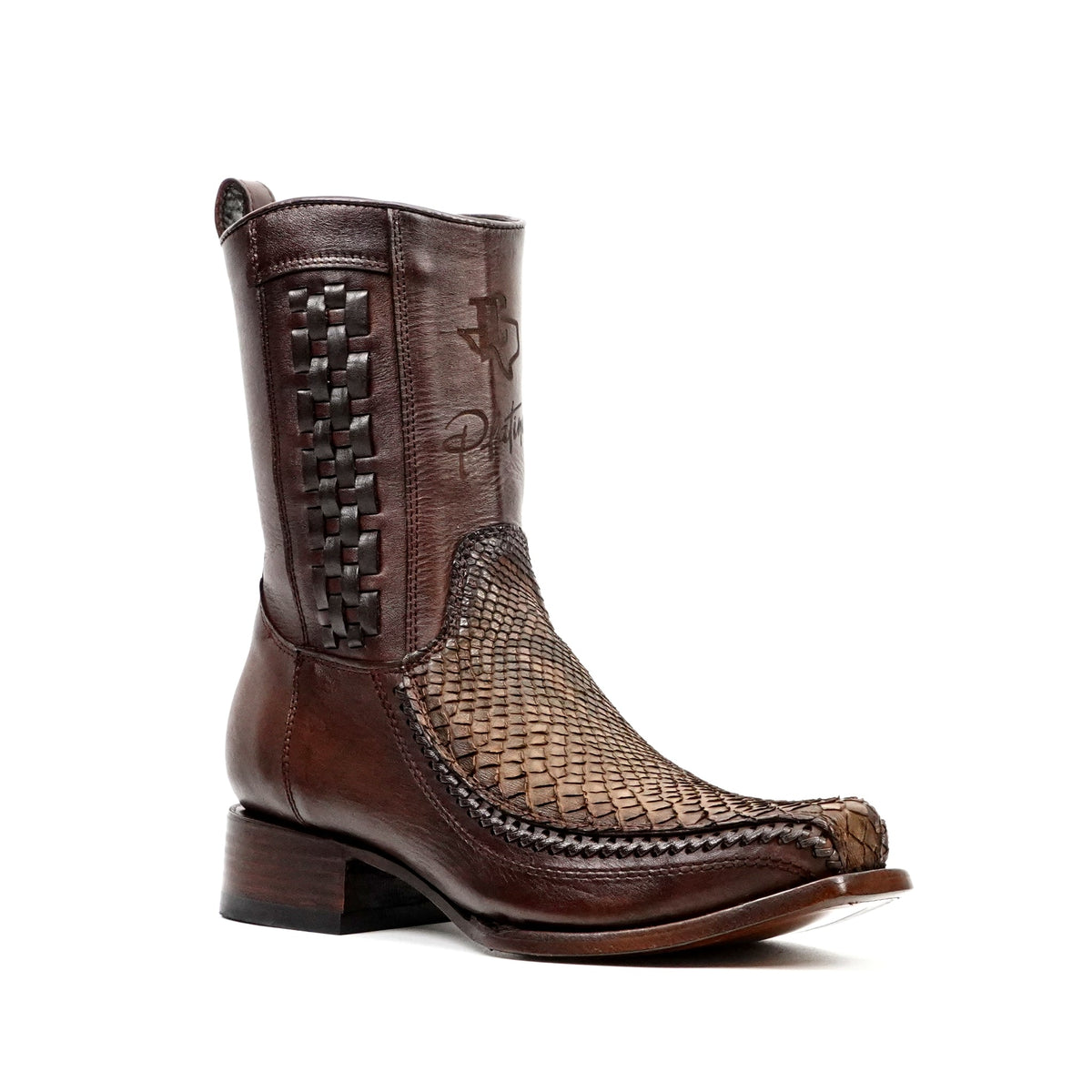 Platinum Python Tamarind Short Boots - Narrow Square Toe - Gomez Western Wear