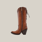 Praga Dark Honey Tall Shaft Boots - J Toe - Gomez Western Wear