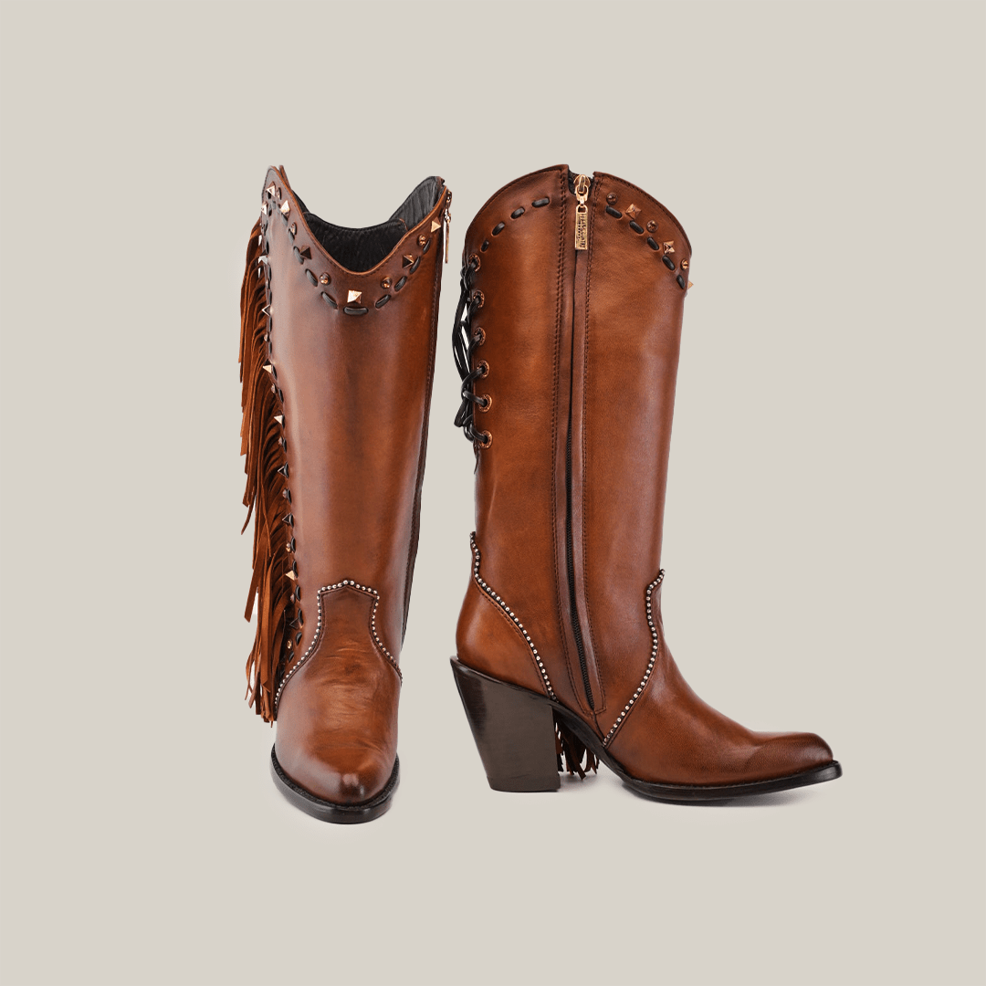 Praga Dark Honey Tall Shaft Boots - J Toe - Gomez Western Wear