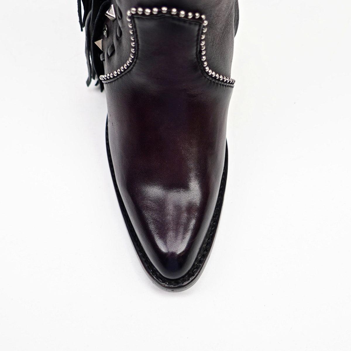 Praga Fringe Wine Tall Shaft Boots - J Toe - Gomez Western Wear