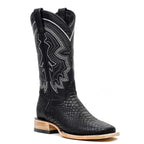 Python Black Cowboy Boots - Embossed Leather - Square Toe (E425) - Gomez Western Wear