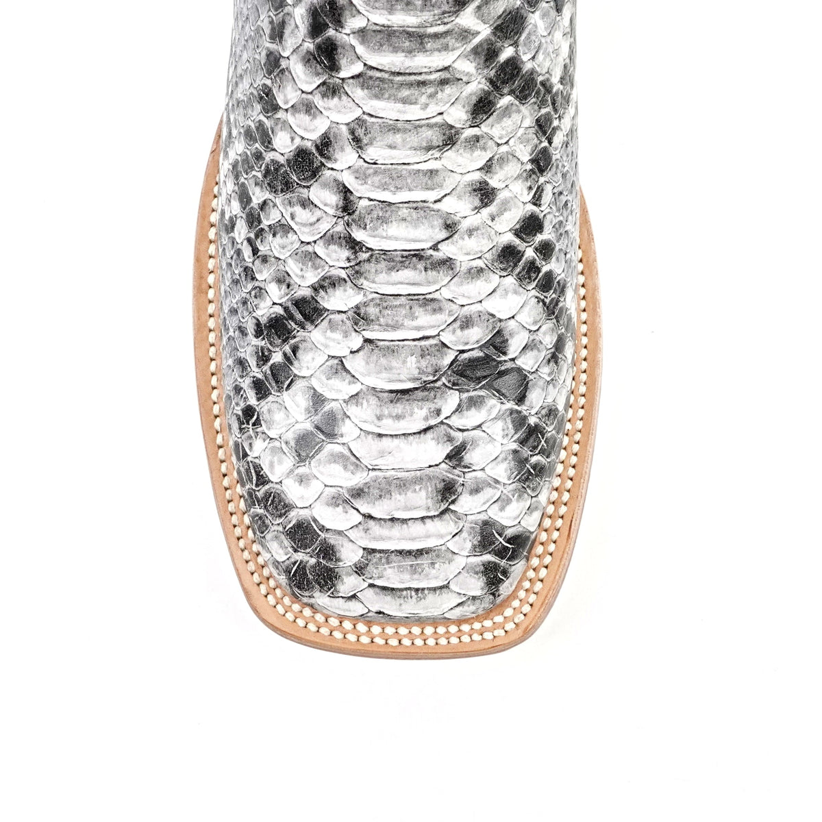 Python Natural Cowboy Boots - Embossed Leather - Square Toe (E913) - Gomez Western Wear