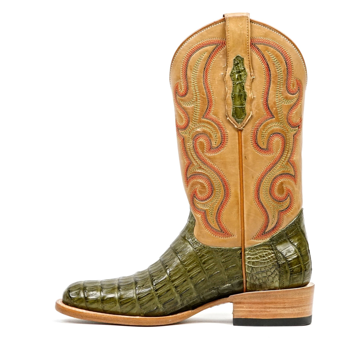Ranger Caiman Belly Boots - Agave - Roper Toe - Gomez Western Wear
