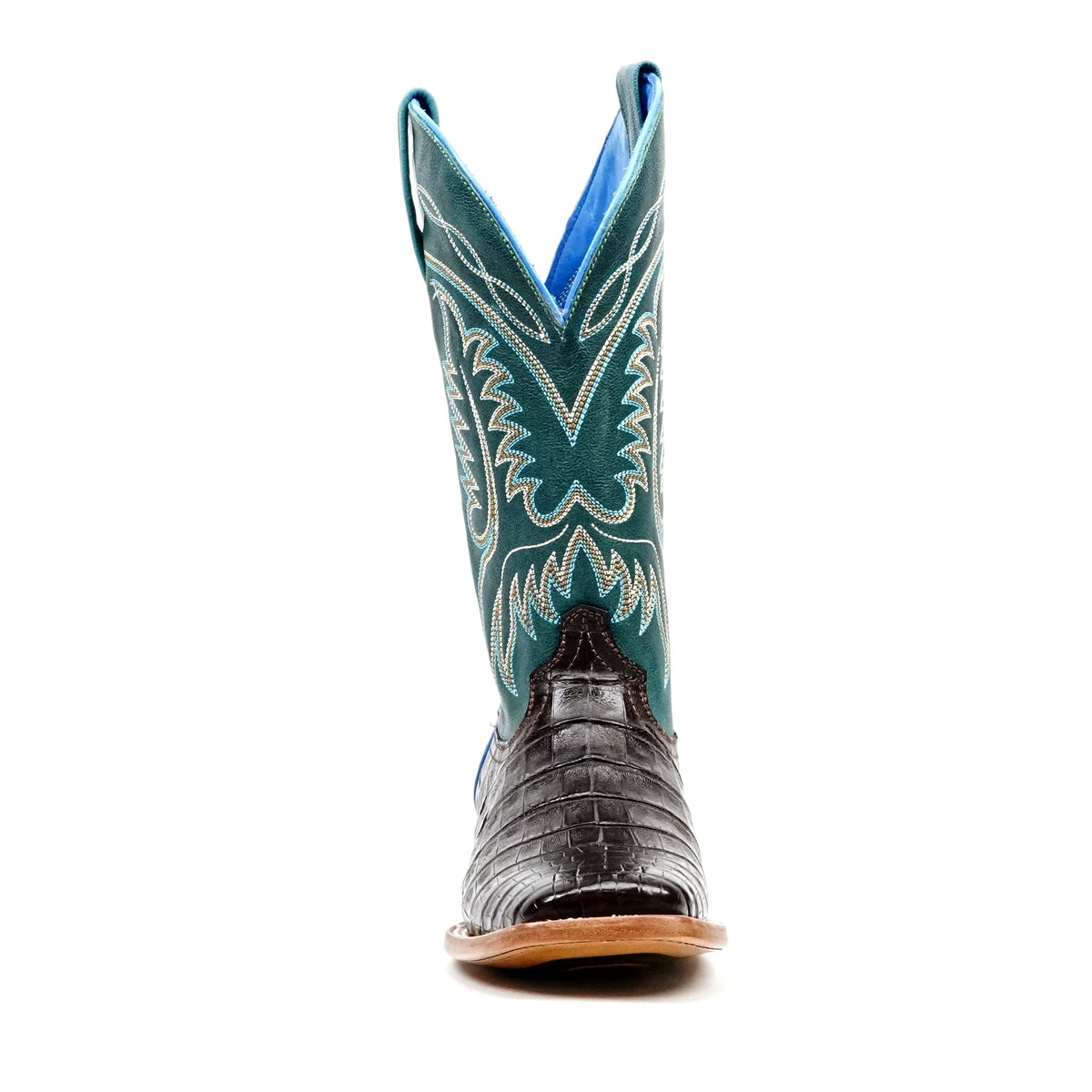 Ranger Caiman Belly Boots - Brown - Square Toe - Gomez Western Wear