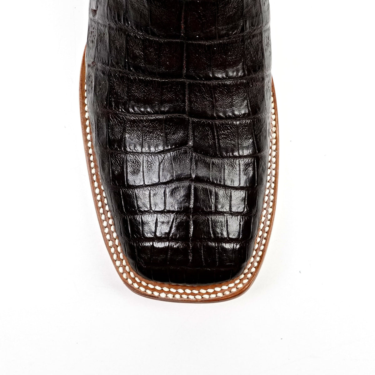 Ranger Caiman Belly Boots - Brown - Square Toe - Gomez Western Wear