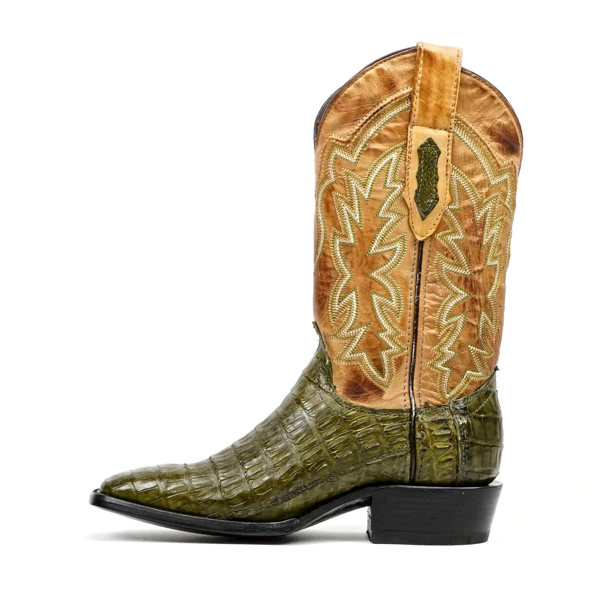 Rhodes Caiman Belly Boots - Agave - Cutter Toe - Gomez Western Wear