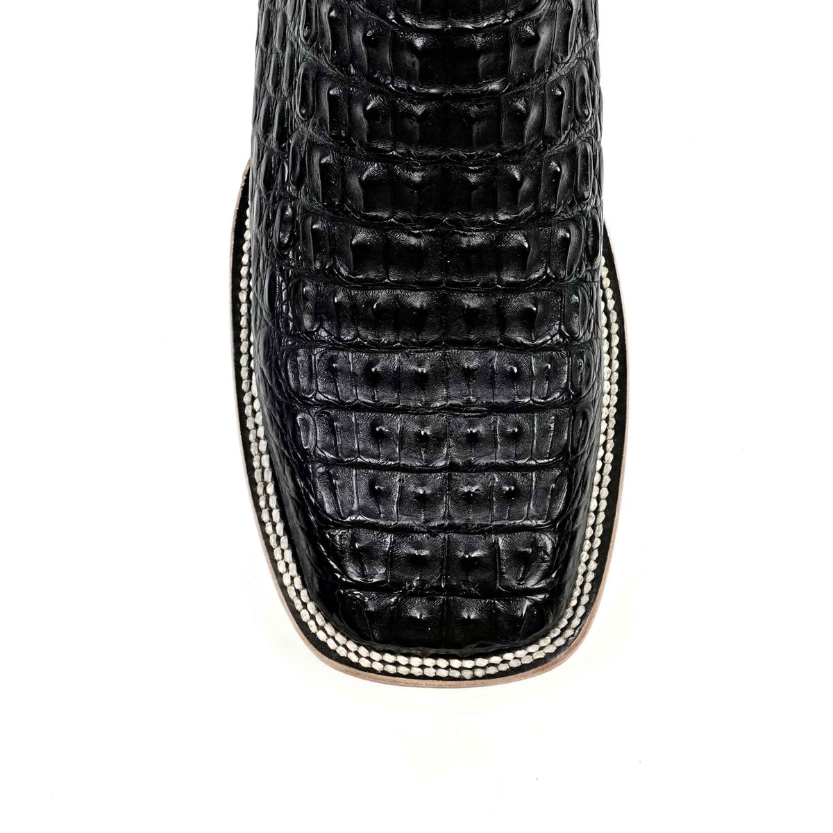 Rhodes Caiman Hornback Boots - Black - Square Toe (LM10) - Gomez Western Wear
