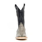 Rhodes Caiman Tail Boots - Gray - Square Toe - Gomez Western Wear