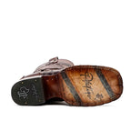 Rhodes Platinum Caiman Belly Double Sole Boots - Brandy - Square Toe - Gomez Western Wear