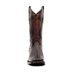 Rhodes Platinum Caiman Hornback Boots - Espresso Brown - Square Toe - Gomez Western Wear
