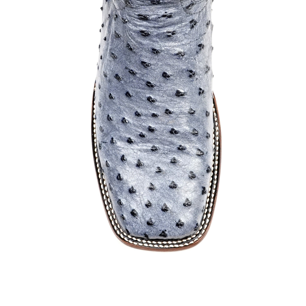 Ridge Ostrich Boots - Safari Blue - Square Toe - Gomez Western Wear