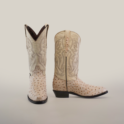 Ostrich Bone - Embossed Leather - Round Toe (E436)