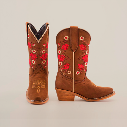 Mia Copper Suede - Snip Toe - Kids Boots