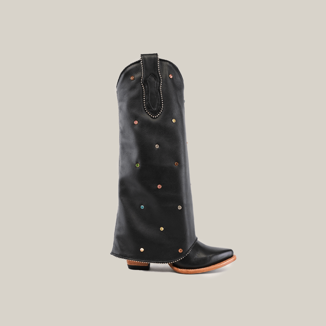 Roma Rainbow Crystals Tall Shaft Black - J Toe - Gomez Western Wear