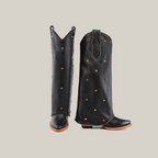 Roma Rainbow Crystals Tall Shaft Black - J Toe - Gomez Western Wear