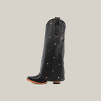 Roma Rainbow Crystals Tall Shaft Black - J Toe - Gomez Western Wear