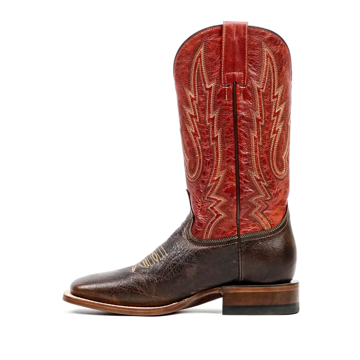 Shrunken Calf Brown Cowboy Boots - Square Toe (TS083) - Gomez Western Wear