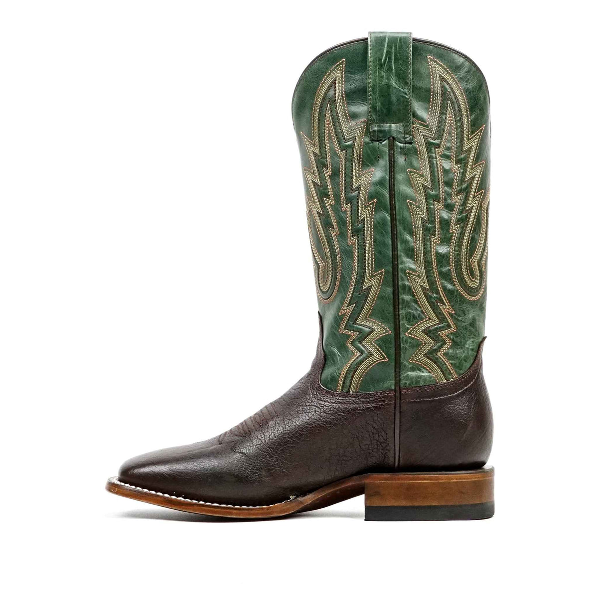 Shrunken Calf Cowboy Boots - Chocolate - Square Toe (TS083) - Gomez Western Wear