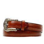 Solid Cognac Leather Belt (C-V4601) - Gomez Western Wear